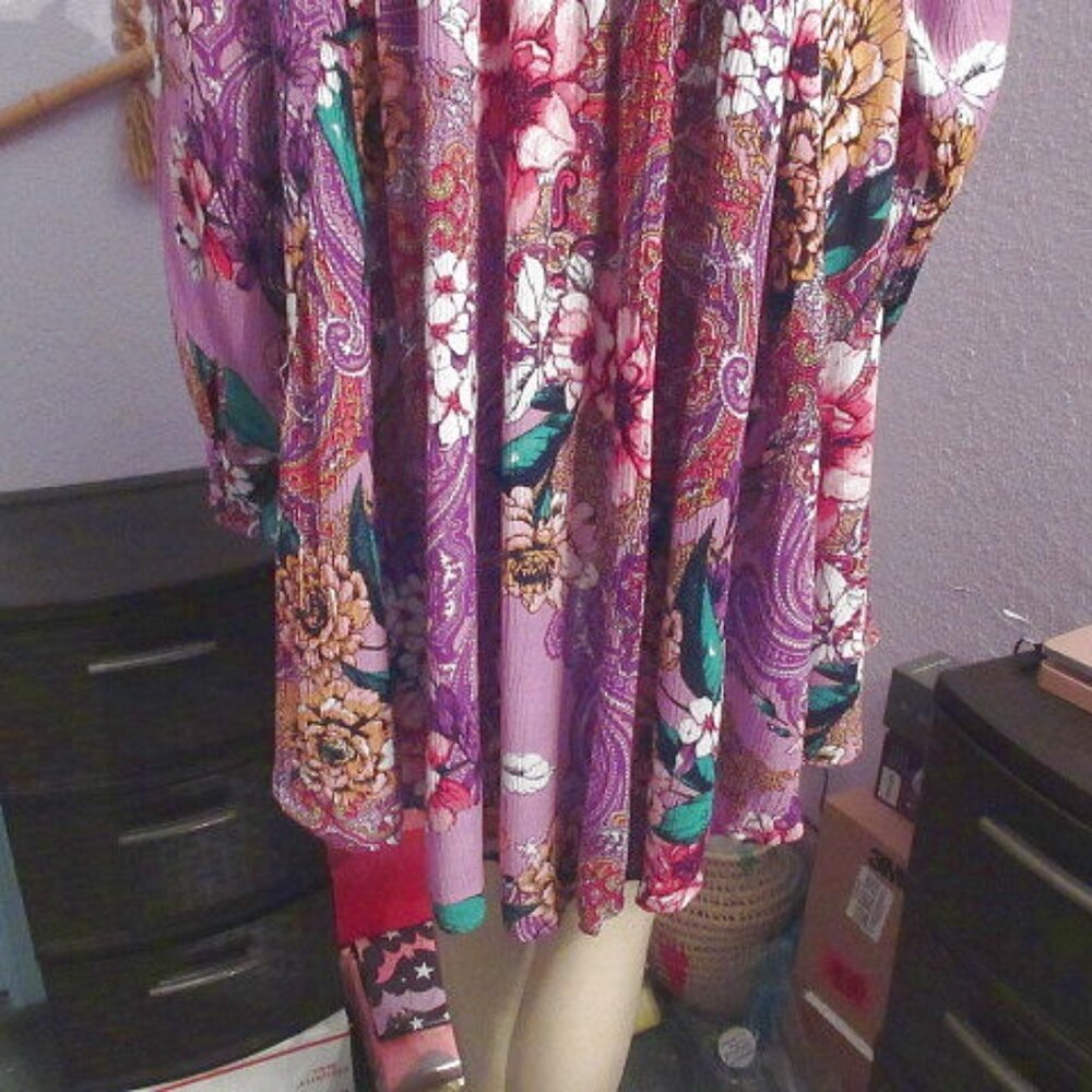 Cottagecore Crinkle Gauze Pintuck Blouse Top Size 12 Fits M Tunic Boho Fairy NEW - Picture 10 of 12